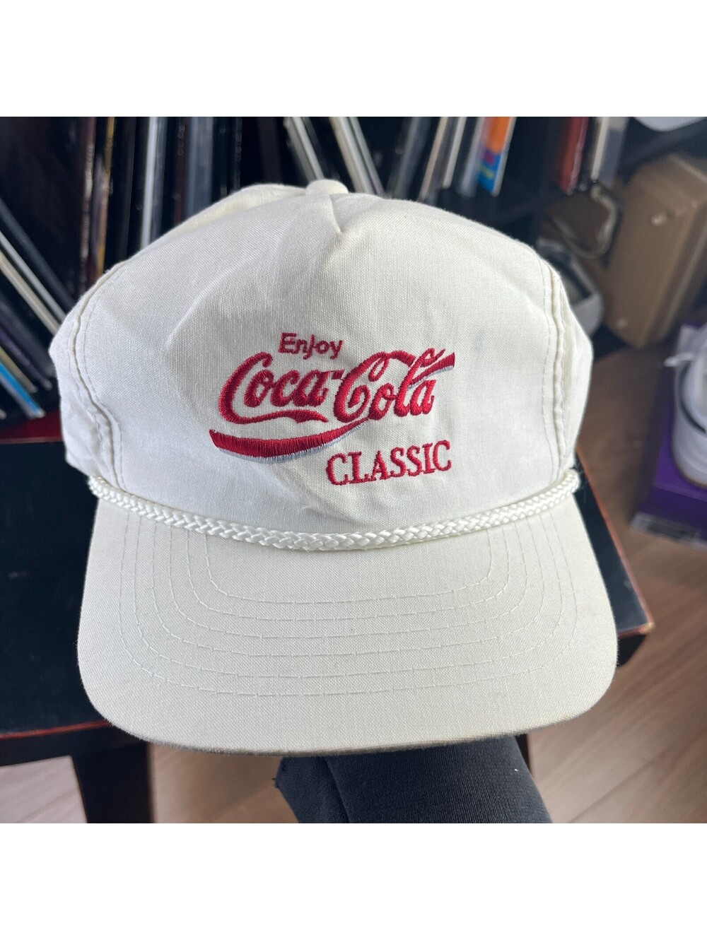 Vintage 80s Coca‑Cola Classic Rope Trucker Hat Strapback